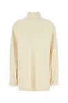 Jil Sander Wool Blend Blouse With High Neck And Keyhole Back In Yellow