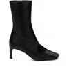 Jil Sander Square Toe Panelled Ankle Boots In Black