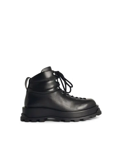 JIL SANDER JIL SANDER BLACK LEATHER BOOTS