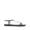 Jil Sander Black Sandals With Ankle Buckle Closure In Leather Woman In Multicolor
