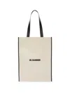 Jil Sander Medium Flat Shopper Shoulder Bag In Neutral