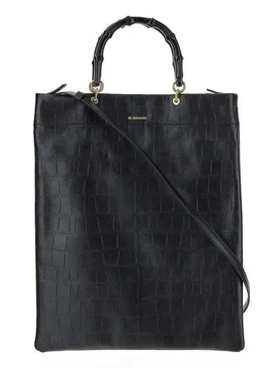 Jil Sander Shopping Bag In Black