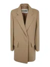 Jil Sander Short Double Breasted Tailor Made Crombie In Neutral