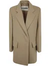 Jil Sander Short Double Breasted Tailor Made Crombie In Brown