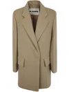 Jil Sander Short Double Breasted Tailor Made Crombie In Brown