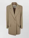 Jil Sander Short Double Breasted Tailor Made Crombie In Green