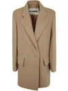 Jil Sander Short Double Breasted Tailor Made Crombie In Neutral