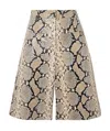Jil Sander Python-effect Leather Bermuda Shorts In Brown