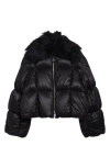 Jil Sander Short Quilted Blosuon Jacket With Deatachable Faux Fur Collar