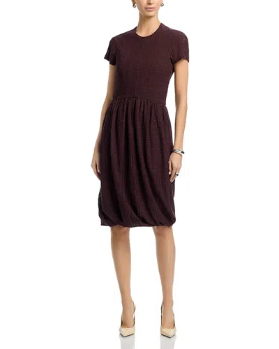 Jil Sander Short Sleeve Balloon Dress In Brown