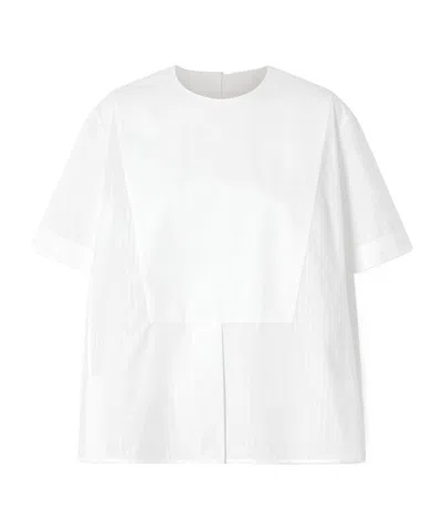 Jil Sander Checked Cotton T-shirt In White
