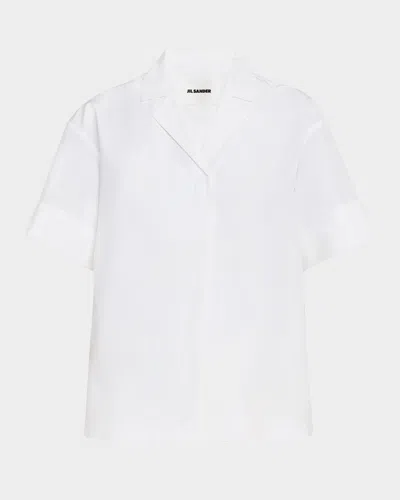 Jil Sander Short-sleeve Button-down Shirt In Optic White