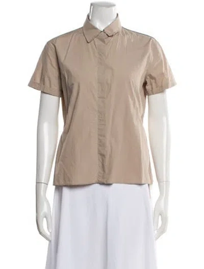 Pre-owned Jil Sander Short Sleeve Button-up Top In Neutral