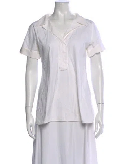 Pre-owned Jil Sander Short Sleeve Button-up Top In White