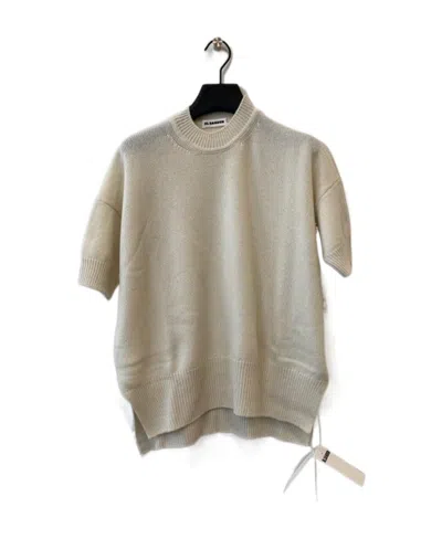 Jil Sander Short-sleeve Cashmere Top In Nude
