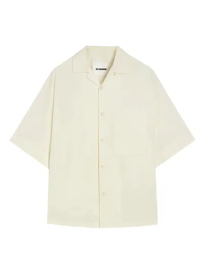 Jil Sander Short-sleeve Chest-pocket Shirt In Neutral