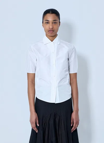 Jil Sander Short Sleeve Cotton Poplin Shirt In White