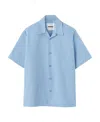 Jil Sander Collared Shirt In Lightweight Poplin In Blue