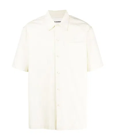 Jil Sander Short-sleeve Cotton Shirt In White