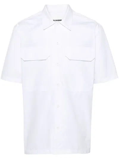 Jil Sander Short-sleeve Cotton Shirt In White