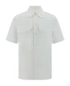 Jil Sander Short Sleeve Cotton Shirt With Classic Collar In White