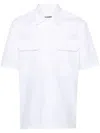 Jil Sander Short Sleeve Cotton Shirt With Classic Collar In White