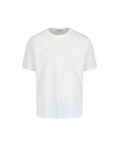 Jil Sander Short Sleeve Cotton T Shirt In White