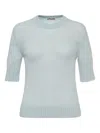Jil Sander Short-sleeve Crew-neck Knitted Top In Blue