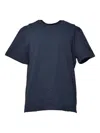 Jil Sander White Cotton T-shirt With Leather Applique In Blue