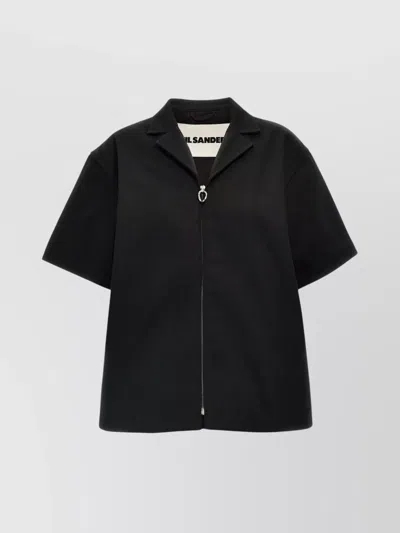 JIL SANDER SHORT SLEEVE DENIM SHIRT WITH COLLARED NECK