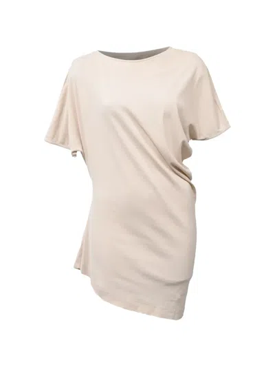 Pre-owned Jil Sander Short-sleeve Drapped T-shirt In Neutral