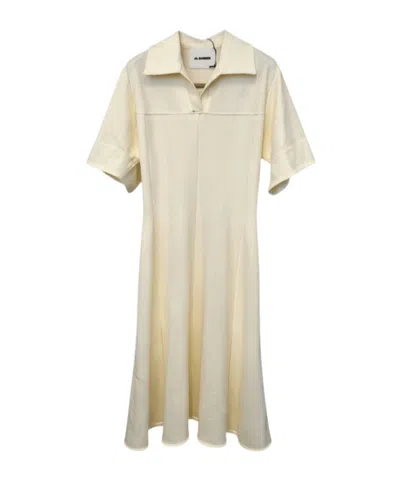 Jil Sander Short Sleeve Dress In White