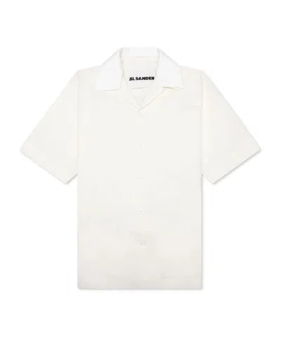 Jil Sander Short Sleeve Lapel Shirt In White
