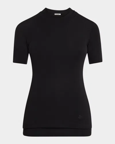Jil Sander Short-sleeve Layered T-shirt In Black