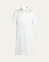 Jil Sander Short-sleeve Long Fitted Button-down Shirt