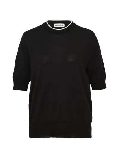 Jil Sander Short-sleeve Merino T-shirt In Black