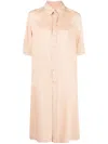 Jil Sander Short-sleeve Midi Shirtdress In Neutrals