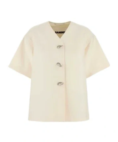 Jil Sander Short-sleeve Overshirt In White