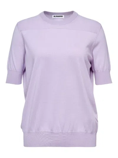 Jil Sander Short-sleeve Panelled Top In Purple