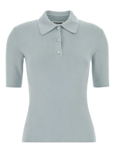 Jil Sander Wool Polo Shirt Collar Short Sleeves In Animal Print