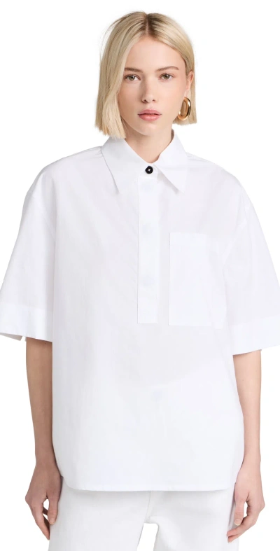 Jil Sander Short Sleeve Polo Shirt Optic White