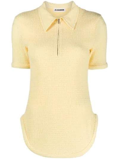 Jil Sander Short Sleeve Polo In Yellow