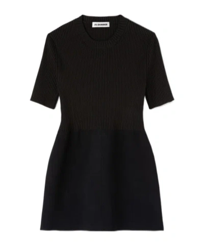 Jil Sander Short-sleeve Ribbed-knit T-shirt In Black