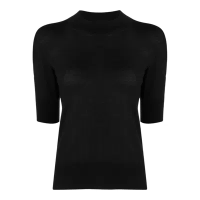 Jil Sander Short Sleeve Sweater In Black