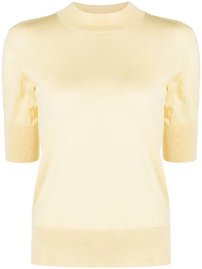 Jil Sander Short Sleeve Sweater In Neutral
