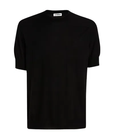 Jil Sander Short-sleeve Wool T-shirt In Black