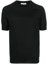 Jil Sander Dark Blue Cotton T-shirt In Black