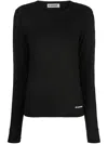 JIL SANDER JIL SANDER LONG-SLEEVED BLACK COTTON T-SHIRT