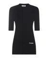 Jil Sander Logo-patch Knitted Top In Black