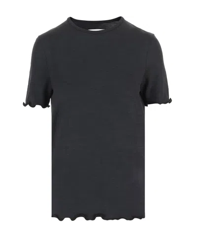 Jil Sander Gathered-hems Round-neck T-shirt In Blue